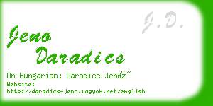 jeno daradics business card